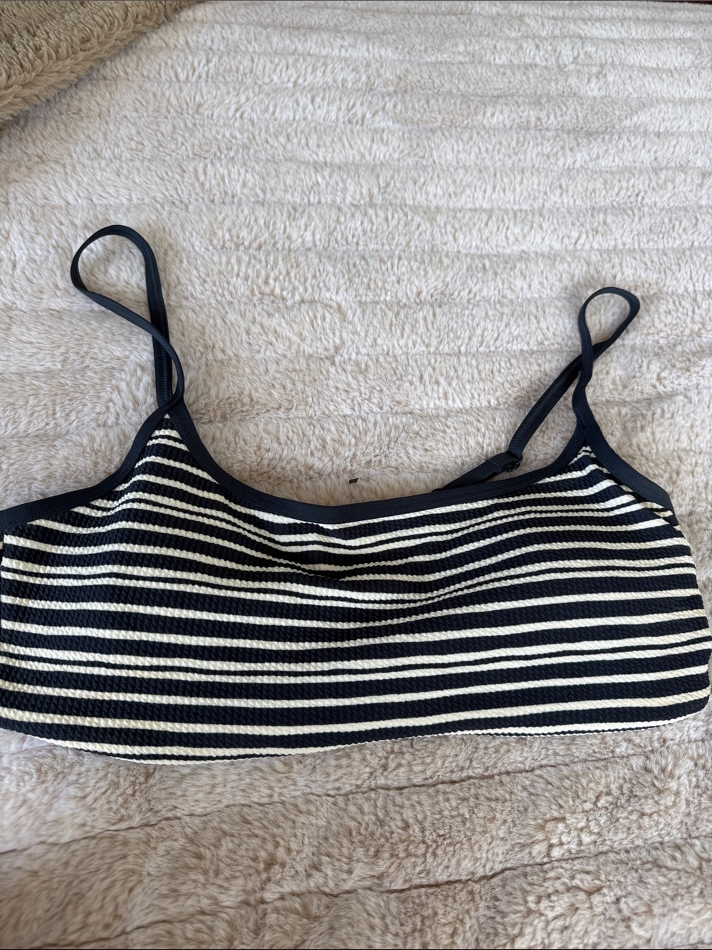 H&M Navy and White Striped Bralette- Size M